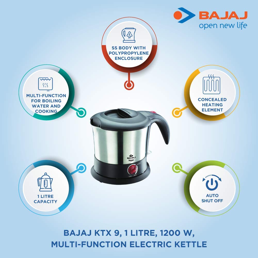 Bajaj Majesty KTX 9 Kettle 1 Liter Capacity